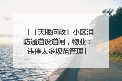 「天眼问政」小区消防通道设道闸，物业：违停太多规范管理