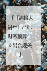 「清检大讲堂」严把财务预算与支出合规关