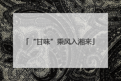 “甘味”乘风入湘来