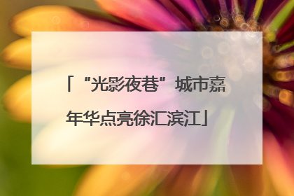 “光影夜巷”城市嘉年华点亮徐汇滨江