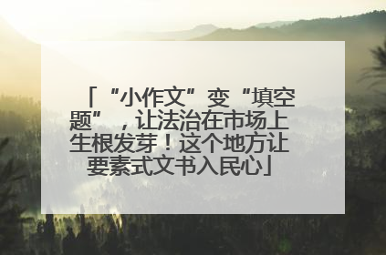 “小作文”变“填空题”，让法治在市场上生根发芽！这个地方让要素式文书入民心
