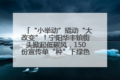 “小举动”撬动“大改变”！宁阳华丰镇街头掀起低碳风，150份宣传单“种”下绿色生活新种子