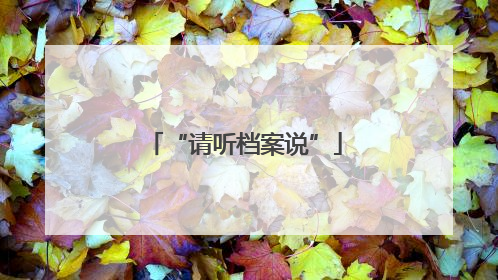 “请听档案说”