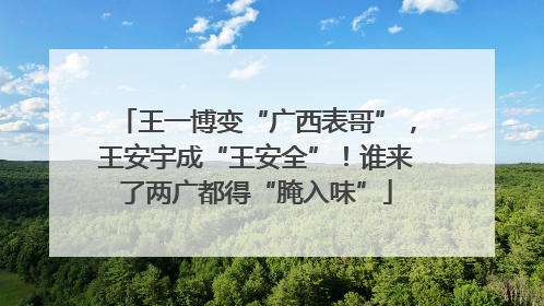王一博变“广西表哥”，王安宇成“王安全”！谁来了两广都得“腌入味”