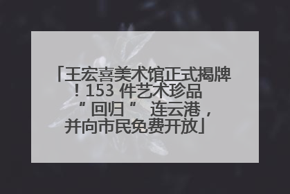 王宏喜美术馆正式揭牌！153 件艺术珍品 “ 回归 ” 连云港，并向市民免费开放