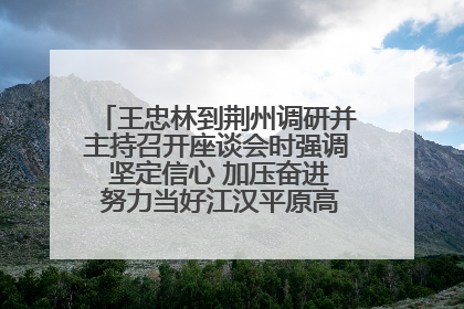王忠林到荆州调研并主持召开座谈会时强调 坚定信心 加压奋进 努力当好江汉平原高质量发展排头兵