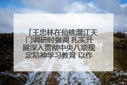 王忠林在仙桃潜江天门调研时强调 扎实开展深入贯彻中央八项规定精神学习教育 以作风建设新成效加快推动高质量发展