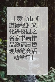 灵宝市《道德经》文化进校园之名家书画作品邀请展暨现场笔会活动举行