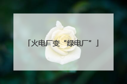 火电厂变“绿电厂”