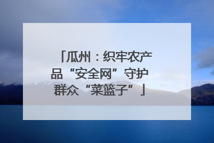 瓜州：织牢农产品“安全网”守护群众“菜篮子”