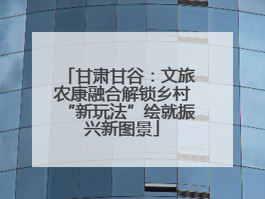 甘肃甘谷：文旅农康融合解锁乡村“新玩法”绘就振兴新图景