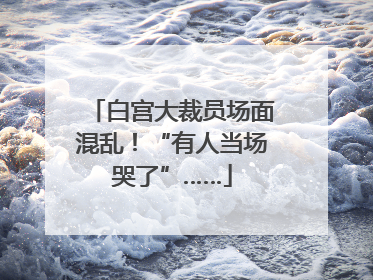 白宫大裁员场面混乱！“有人当场哭了”……