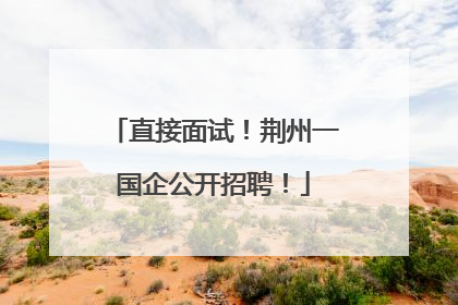 直接面试！荆州一国企公开招聘！