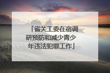 省关工委在宿调研预防和减少青少年违法犯罪工作