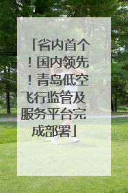 省内首个！国内领先！青岛低空飞行监管及服务平台完成部署