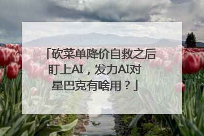 砍菜单降价自救之后盯上AI，发力AI对星巴克有啥用？