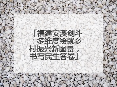 福建安溪剑斗：多维度绘就乡村振兴新图景，书写民生答卷