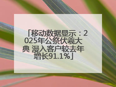 移动数据显示：2025年公祭伏羲大典 漫入客户较去年增长91.1%