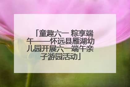 童趣六一 粽享端午——怀远县雁湖幼儿园开展六一端午亲子游园活动