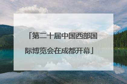 第二十届中国西部国际博览会在成都开幕