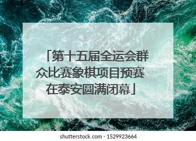 第十五届全运会群众比赛象棋项目预赛在泰安圆满闭幕