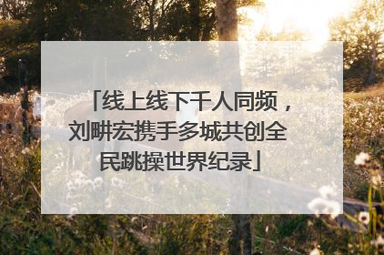 线上线下千人同频，刘畊宏携手多城共创全民跳操世界纪录