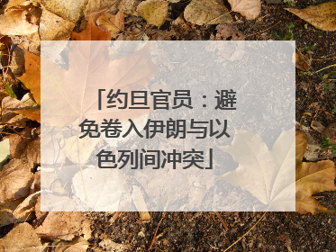 约旦官员：避免卷入伊朗与以色列间冲突