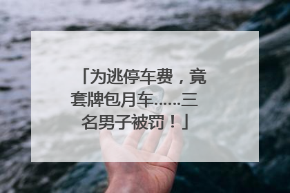 为逃停车费，竟套牌包月车……三名男子被罚！