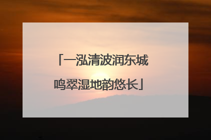 一泓清波润东城 鸣翠湿地韵悠长