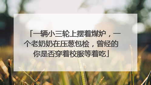 一辆小三轮上摆着煤炉，一个老奶奶在压葱包桧，曾经的你是否穿着校服等着吃