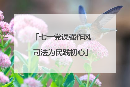 七一党课强作风 司法为民践初心