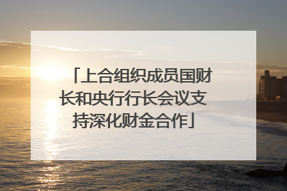 上合组织成员国财长和央行行长会议支持深化财金合作