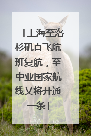上海至洛杉矶直飞航班复航，至中亚国家航线又将开通一条