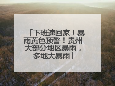 下班速回家！暴雨黄色预警！贵州大部分地区暴雨，多地大暴雨