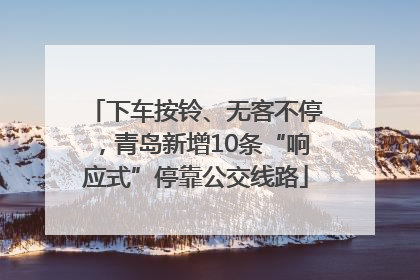 下车按铃、无客不停，青岛新增10条“响应式”停靠公交线路