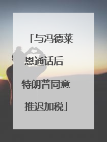 与冯德莱恩通话后 特朗普同意推迟加税