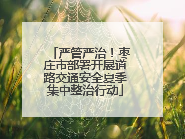 严管严治！枣庄市部署开展道路交通安全夏季集中整治行动