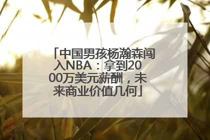 中国男孩杨瀚森闯入NBA：拿到2000万美元薪酬，未来商业价值几何