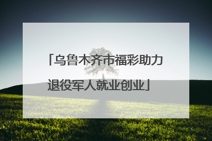 乌鲁木齐市福彩助力退役军人就业创业