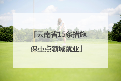 云南省15条措施保重点领域就业