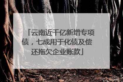云南近千亿新增专项债，七成用于化债及偿还拖欠企业账款