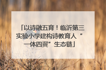以诗融五育！临沂第三实验小学建构诗教育人“一体四翼”生态链