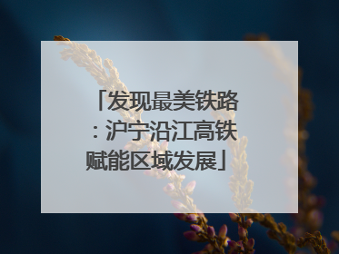 发现最美铁路：沪宁沿江高铁赋能区域发展