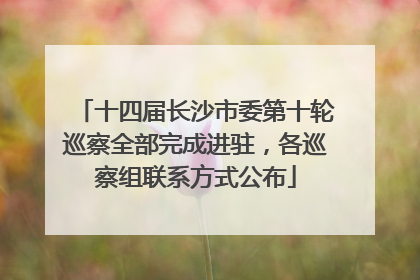 十四届长沙市委第十轮巡察全部完成进驻，各巡察组联系方式公布