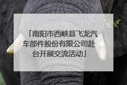 南阳市西峡县飞龙汽车部件股份有限公司赴台开展交流活动
