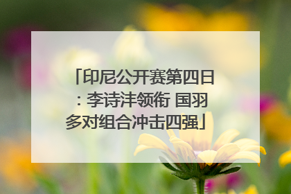 印尼公开赛第四日：李诗沣领衔 国羽多对组合冲击四强