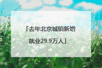 去年北京城镇新增就业29.9万人