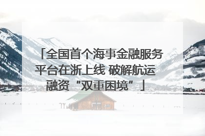 全国首个海事金融服务平台在浙上线 破解航运融资“双重困境”