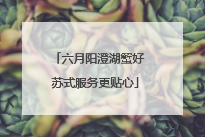 六月阳澄湖蟹好 苏式服务更贴心