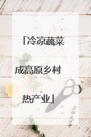 冷凉蔬菜成高原乡村热产业
